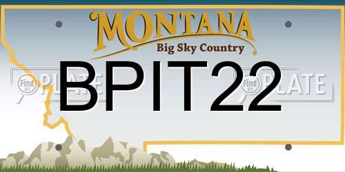 BPIT22 Montana License Plate