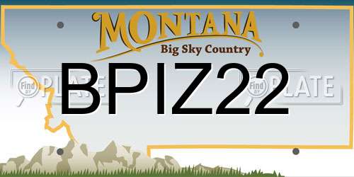 BPIZ22 Montana License Plate