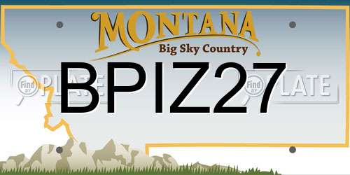 BPIZ27 Montana License Plate