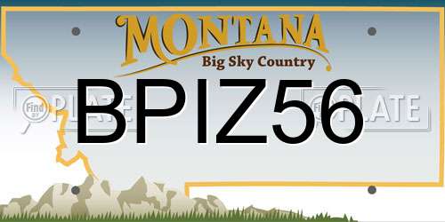 BPIZ56 Montana License Plate