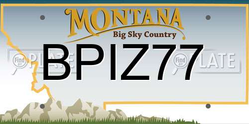 BPIZ77 Montana License Plate