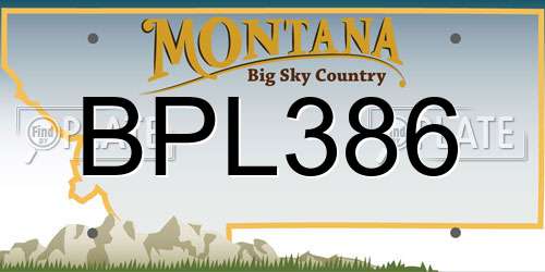 BPL386 Montana License Plate