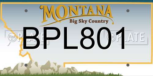BPL801 Montana License Plate