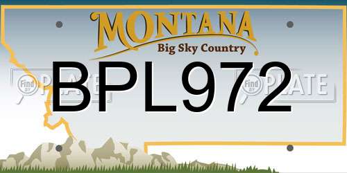 BPL972 Montana License Plate
