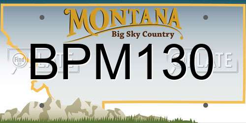 BPM130 Montana License Plate