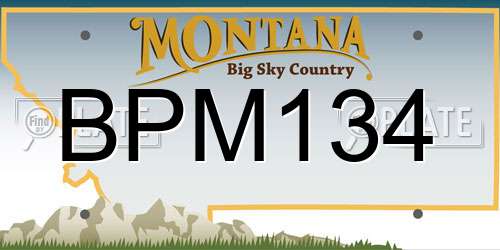 BPM134 Montana License Plate