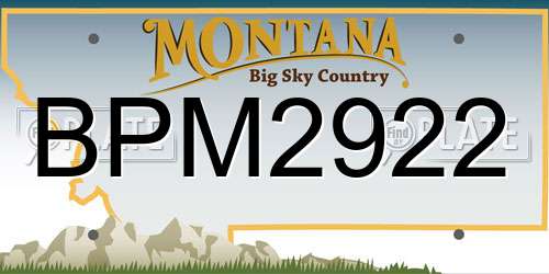 BPM2922 Montana License Plate
