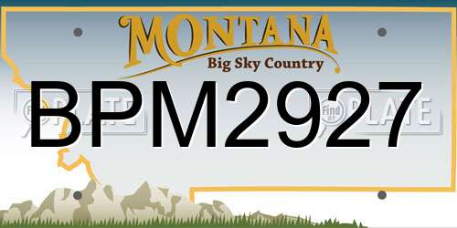 BPM2927 Montana License Plate