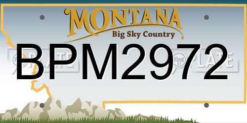 BPM2972 Montana License Plate