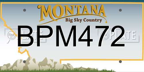 BPM472 Montana License Plate