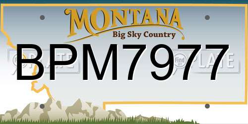 BPM7977 Montana License Plate