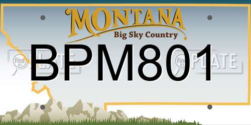 BPM801 Montana License Plate