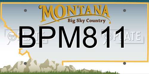 BPM811 Montana License Plate
