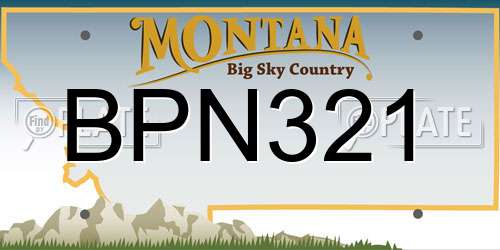 BPN321 Montana License Plate