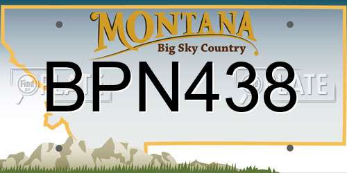 BPN438 Montana License Plate