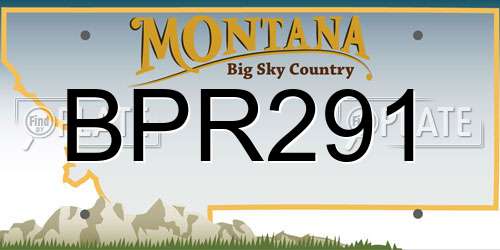 BPR291 Montana License Plate