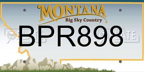 BPR898 Montana License Plate