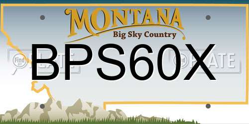 BPS60X Montana License Plate