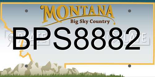 BPS8882 Montana License Plate
