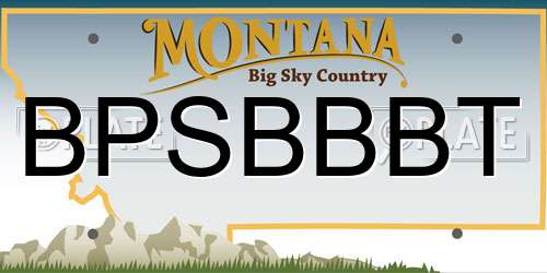 BPSBBBT Montana License Plate