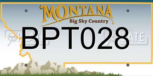 BPT028 Montana License Plate
