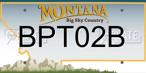 BPT02B Montana License Plate