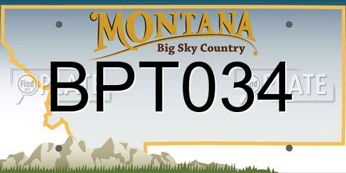 BPT034 Montana License Plate