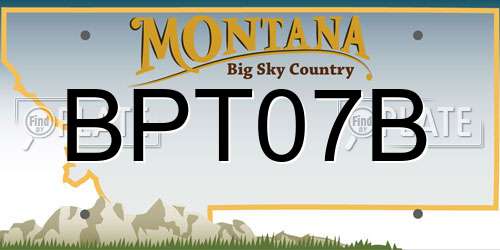 BPT07B Montana License Plate