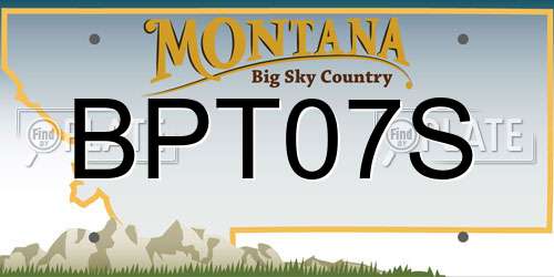 BPT07S Montana License Plate