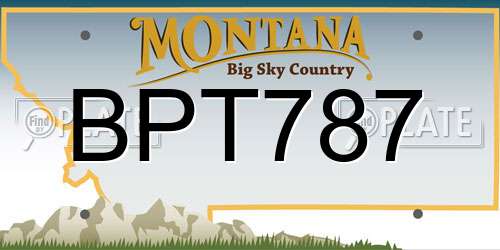 BPT787 Montana License Plate