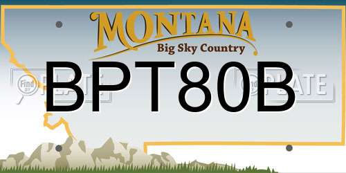 BPT80B Montana License Plate