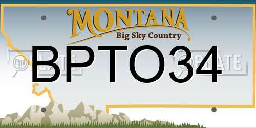 BPTO34 Montana License Plate