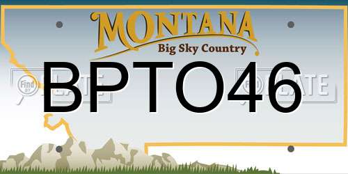 BPTO46 Montana License Plate