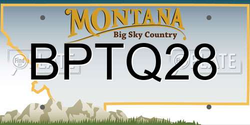 BPTQ28 Montana License Plate