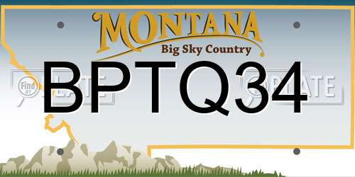 BPTQ34 Montana License Plate