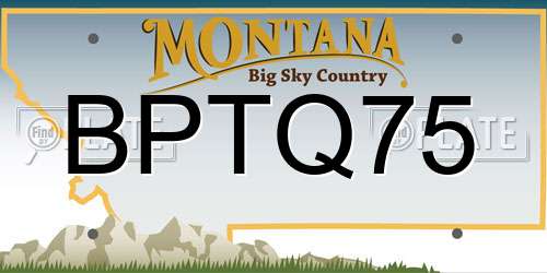 BPTQ75 Montana License Plate