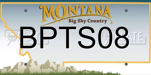 BPTS08 Montana License Plate