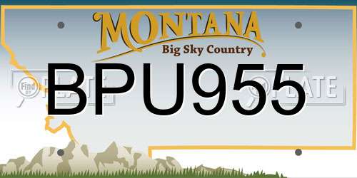BPU955 Montana License Plate