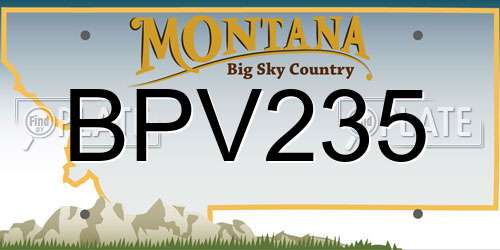 BPV235 Montana License Plate