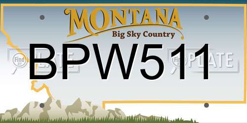 BPW511 Montana License Plate