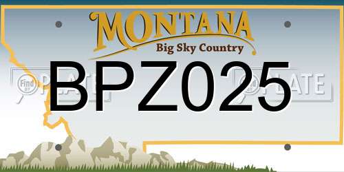 BPZ025 Montana License Plate