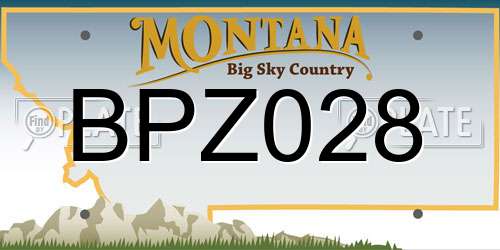 BPZ028 Montana License Plate