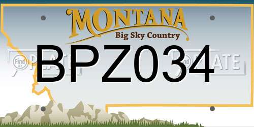 BPZ034 Montana License Plate