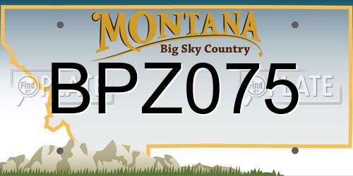 BPZ075 Montana License Plate