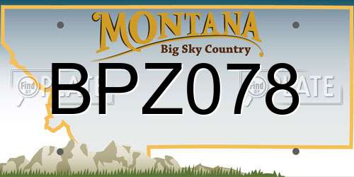 BPZ078 Montana License Plate