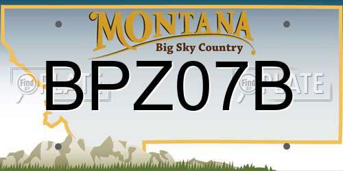 BPZ07B Montana License Plate