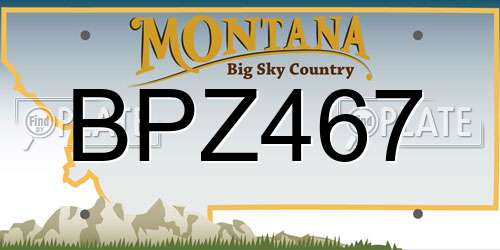 BPZ467 Montana License Plate