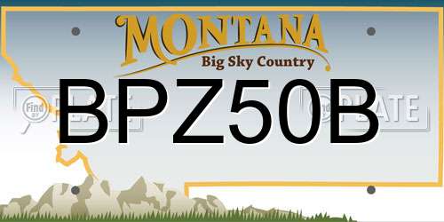 BPZ50B Montana License Plate