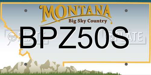 BPZ50S Montana License Plate