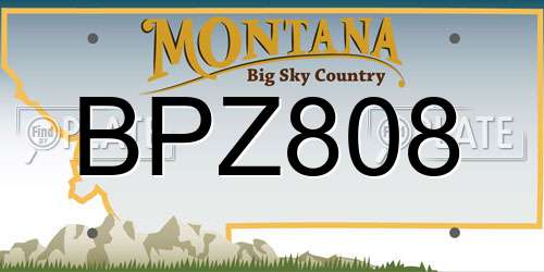 BPZ808 Montana License Plate